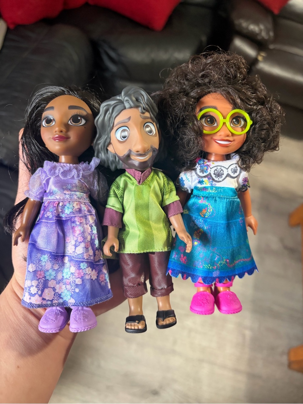 3-Piece Kids Doll Set with Purple, Green & Blue Outfits